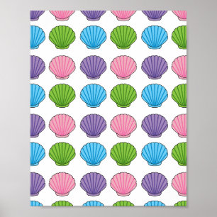 Pastel Colorful Seashell Pack Poster