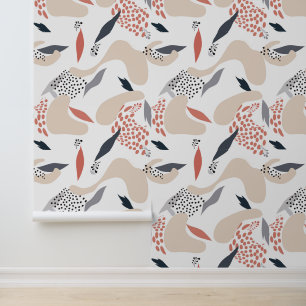 Pastel Colors Abstract Flowers Pattern Wallpaper