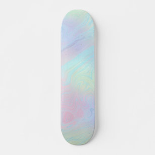 pastel colors abstract fluid marble skateboard