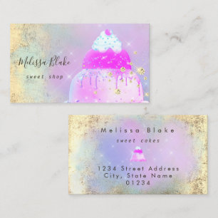 pastel colors cake logo business card
