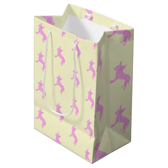 Pastel colors Chihuahua Paper Bag cute gift bag  (Front Angled)