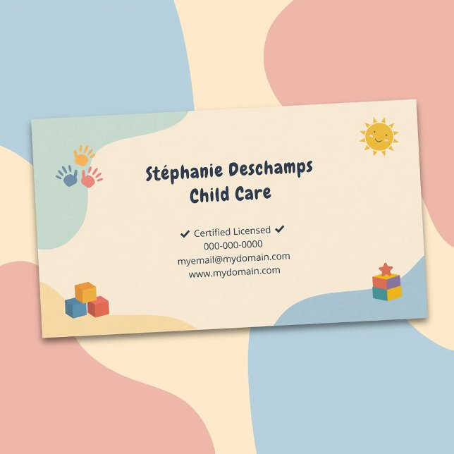 Pastel Colors - Child Care Business Card (Pastel Colors - Child Care Business Card)