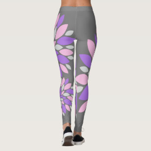 Pastel Colors Happy Purple Petals Leggings
