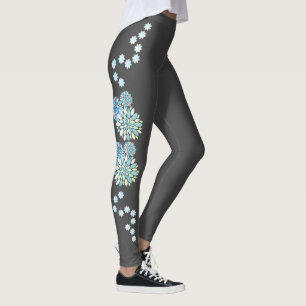 Pastel Colors Joyeux Pétales Turquoise Leggings