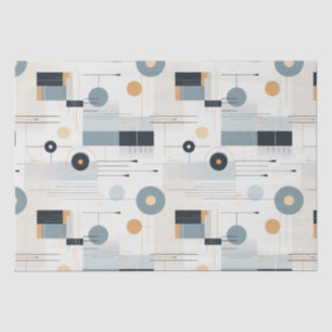 Pastel colors mid-century geometric pattern tissue paper