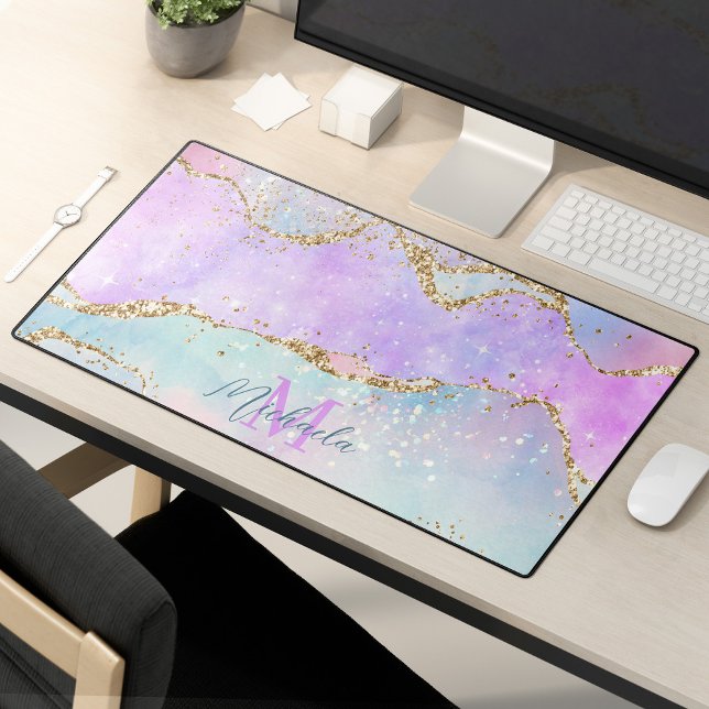 Pastel Colors Rose Bleu Agate Parties scintillant  (Créateur téléchargé)