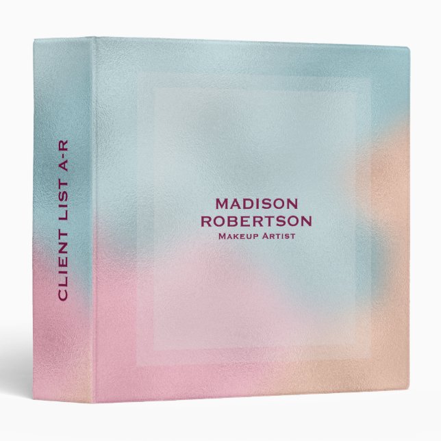 Pastel Colors Simering Ombre Binder (Front/Spine)