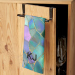 Pastel colors stained glass mosaic pattern kitchen towel<br><div class="desc">Update your kitchen decor with our kitchen towel featuring pastel colors stained glass mosaic pattern.</div>