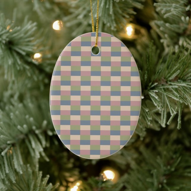 Pastel Colors with Muddy Green  Ceramic Ornament (Tree)