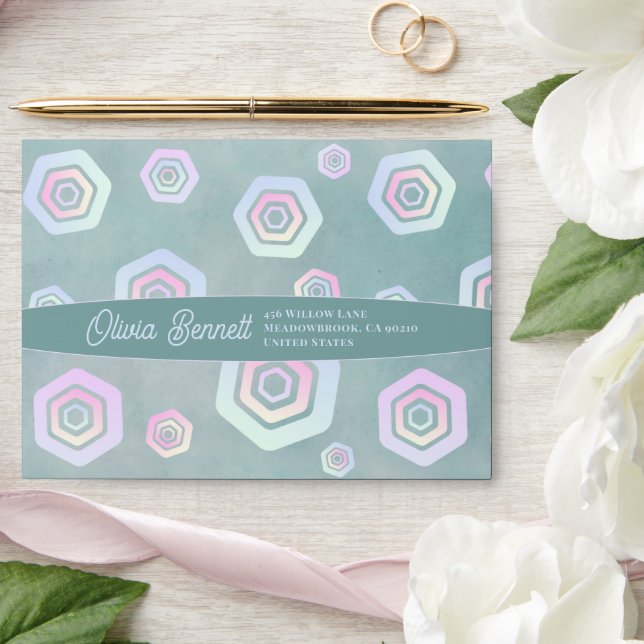 Pastel Colour Abstract Design Envelope (Wedding)