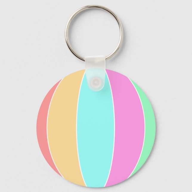 Pastel Colour Beach Ball Keychain (Front)