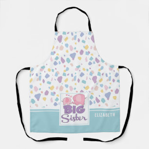 Pastel Colour Big Sister Elephant Colourful Patter Apron