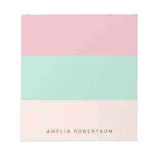 Pastel colour block personalized  notepad