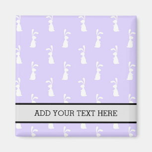 Pastel Colour Bunny Pattern Blue Background Pet Magnet