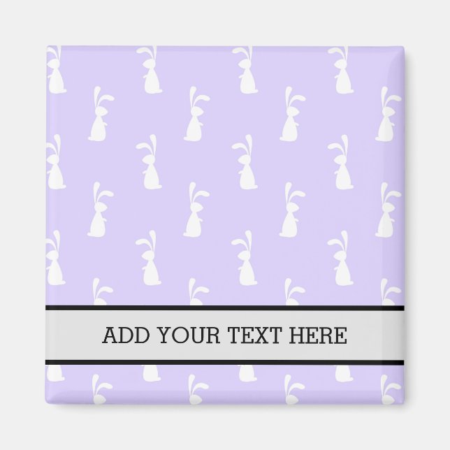 Pastel Colour Bunny Pattern Blue Background Pet Magnet (Front)