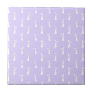 Pastel Colour Bunny Pattern Blue Background Pet Tile