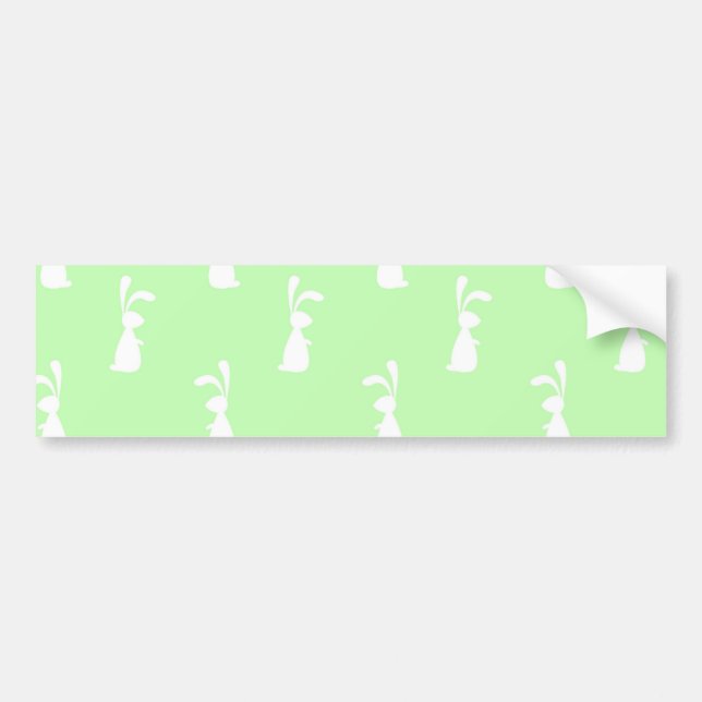 Pastel Colour Bunny Pattern Mint Background Pet Bumper Sticker (Front)