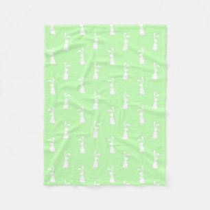 Pastel Colour Bunny Pattern Mint Background Pet Fleece Blanket