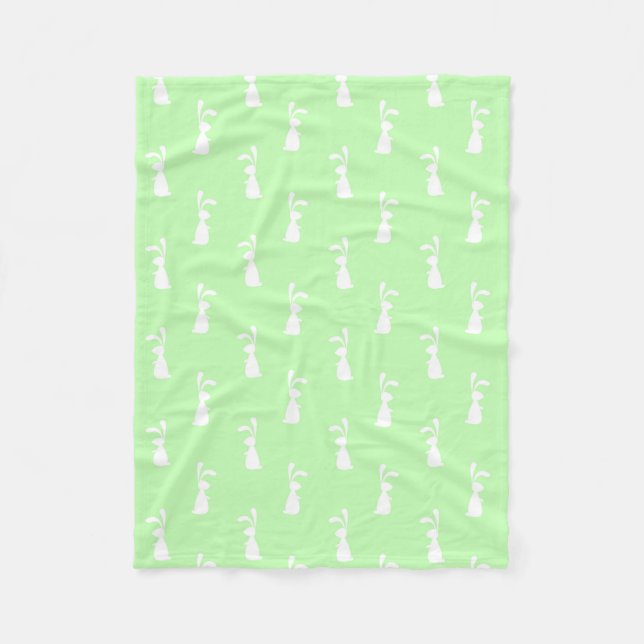 Pastel Colour Bunny Pattern Mint Background Pet Fleece Blanket (Front)