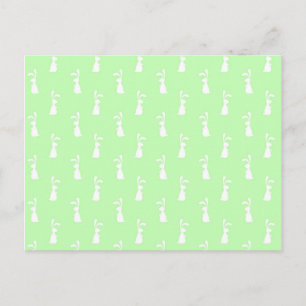 Pastel Colour Bunny Pattern Mint Background Pet Postcard