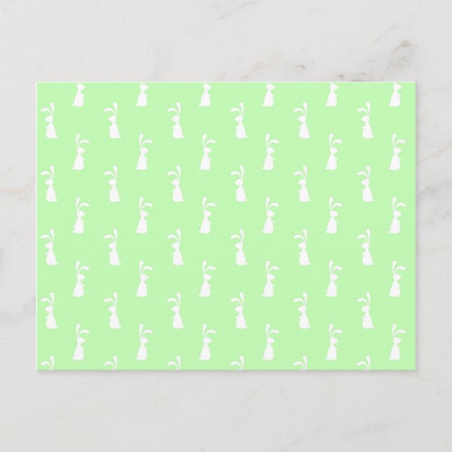 Pastel Colour Bunny Pattern Mint Background Pet Postcard (Front)