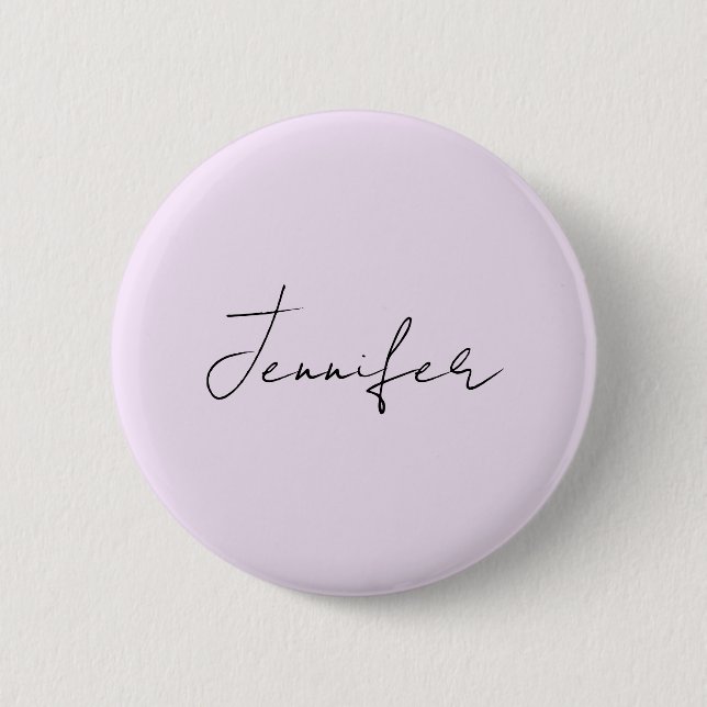 Pastel Colour Calligraphy Elegant Plain Simple Nam 2 Inch Round Button (Front)