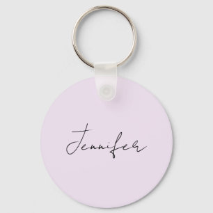 Pastel Colour Calligraphy Elegant Plain Simple Nam Keychain