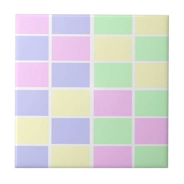 Pastel colour cubes tile (Front)