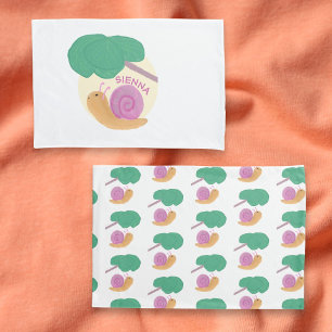 Pastel colour Cute Snail Pattern Personalized kids Pillowcase