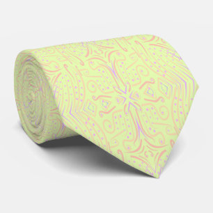 Pastel Colour Dots And Tapered Lines Pattern Art Tie