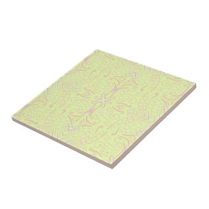 Pastel Colour Dots And Tapered Lines Pattern Art Tile