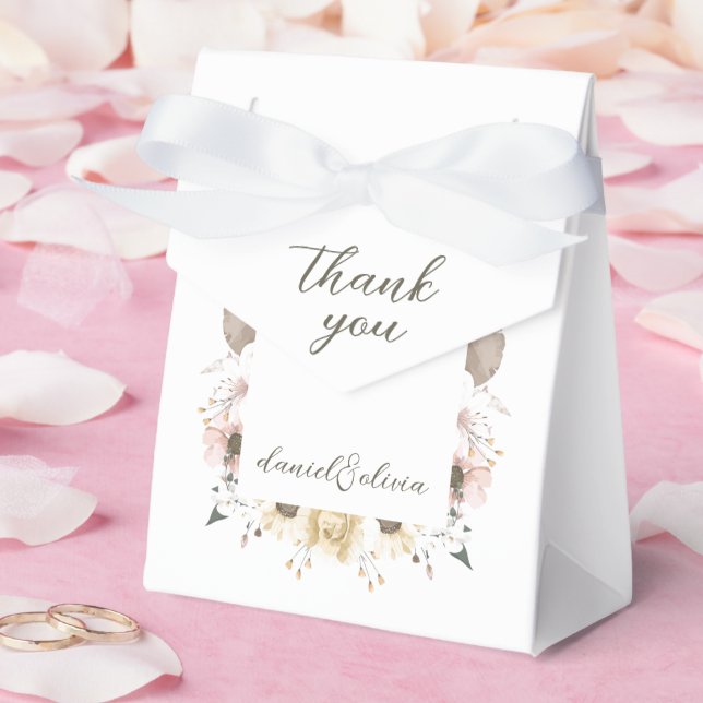 Pastel Colour Floral Wedding Favor Box (Wedding)