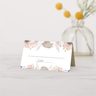 Pastel Colour Floral Wedding Place Card