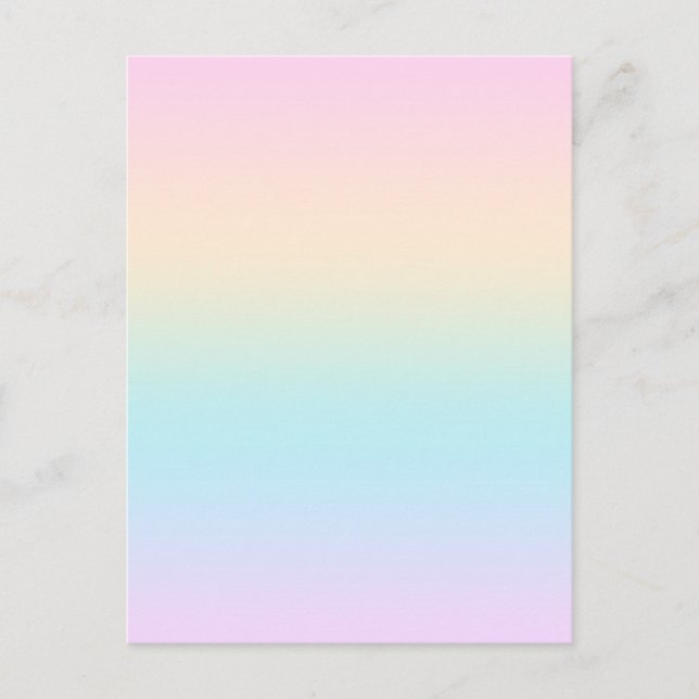 Pastel colour gradient holiday postcard (Front)