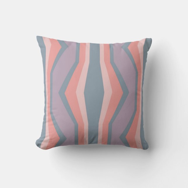 pastel colour lines pattern throw pillow (Front)