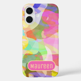 Pastel Colour Pieces Abstract Art Design iPhone 16 Case