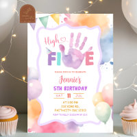 Pastel Colour Pink High Five Birthday