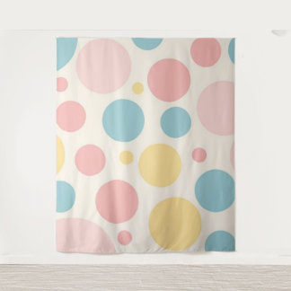 Pastel colour polk dot tapestry
