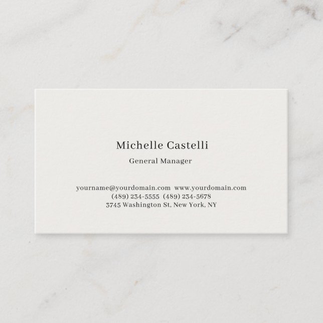 Pastel Colour Professional Unique Classical Simple Business Card (Front)