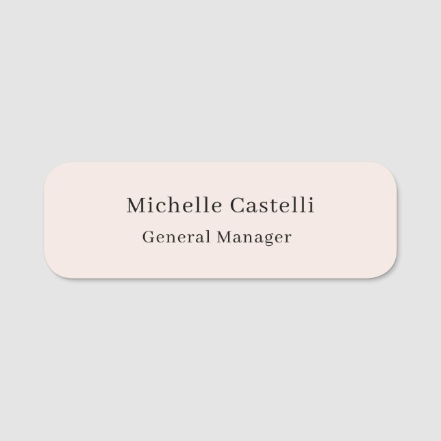 Pastel Colour Professional Unique Classical Simple Name Tag (Front)