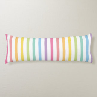 Pastel Colour Rainbow Stripes Pattern Body Pillow