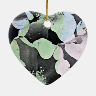 Pastel colour romantic flower nature pattern art ceramic ornament