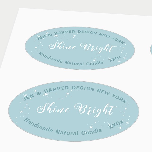 Pastel Colour Sky Blue Product Packaging Labels  (Creator Uploaded)