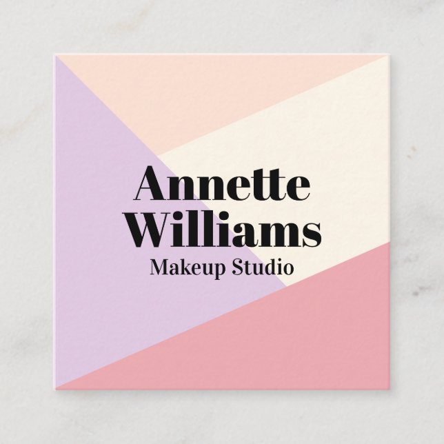 Pastel colour spaces square business card (Front)