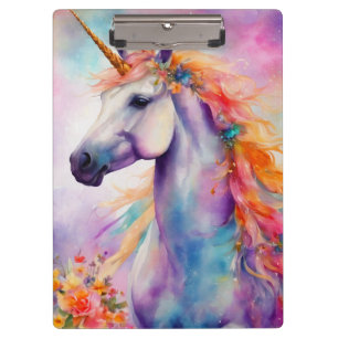 Pastel Colour Unicorn Clipboard