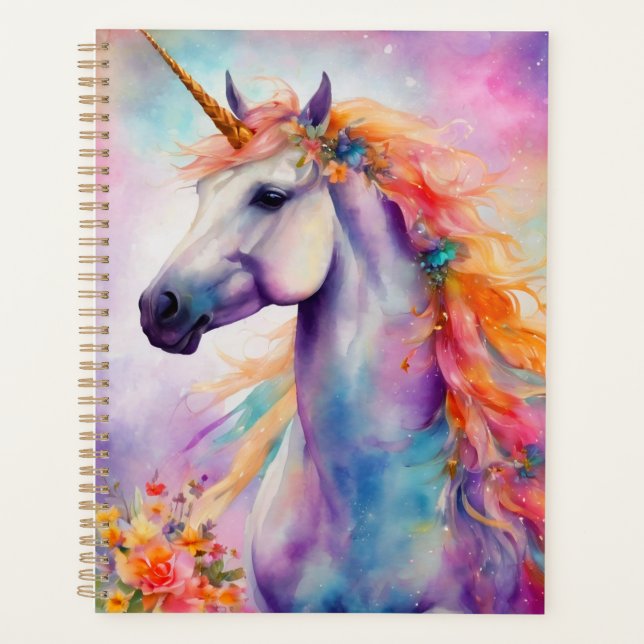 Pastel Colour Unicorn Planner (Front)