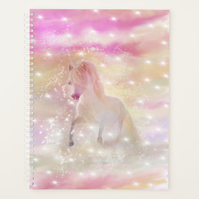 Pastel Colour Unicorn Universe Spiral Planner (Front)