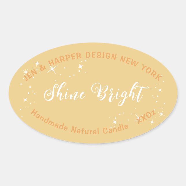 Pastel Colour Yellow Product Packaging Labels  (Front)