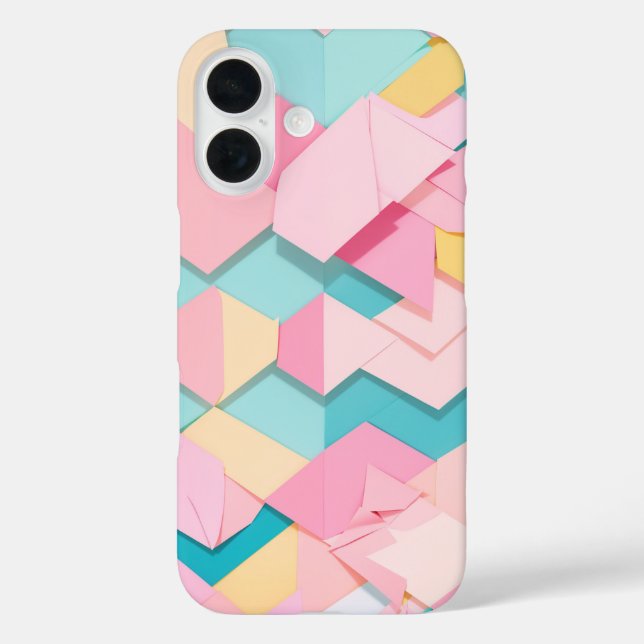 Pastel Coloured 3D Paper Pattern Phone Case (Back)