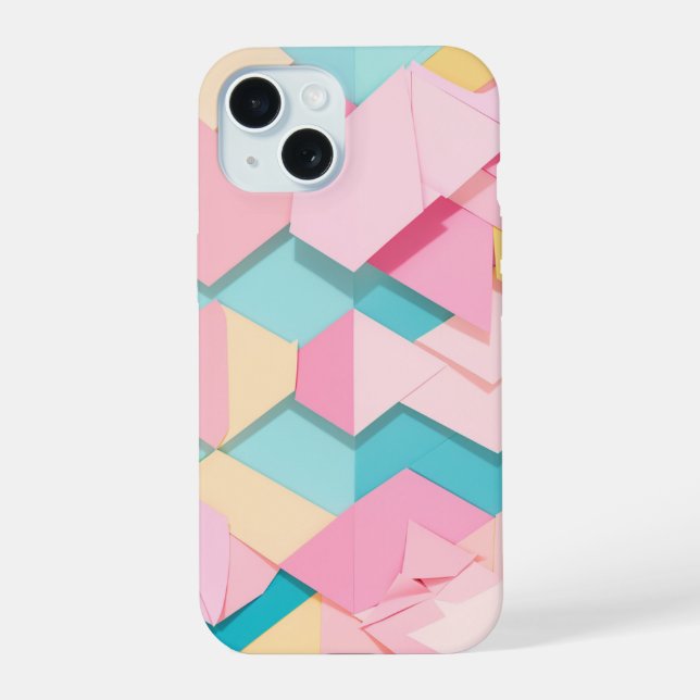 Pastel Coloured 3D Paper Pattern Phone Case (Back)